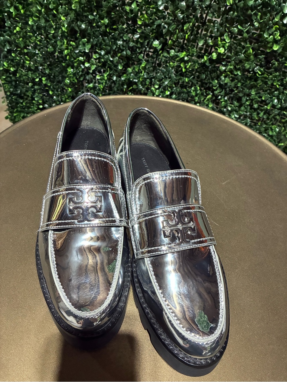 Tory Burch Silver Metallic Women’s Penny Loafers - size 7.5 New without tags